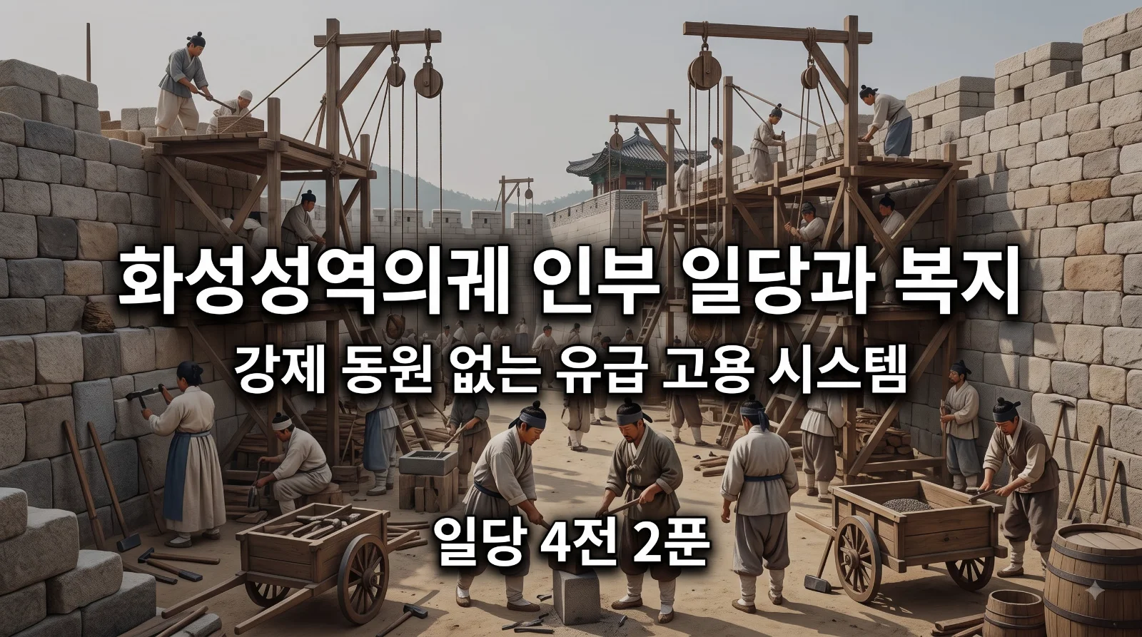 조선 후기 화성 성역의궤 인부 일당과 복지 혜택 정리